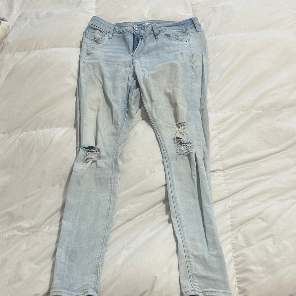 Old Navy Light Blue Ripped Skinny Jeans